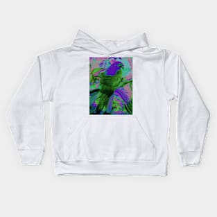 EXOTIC BRIGHT PARROT TROPICAL PALM DECO POSTER ART PRINT Kids Hoodie